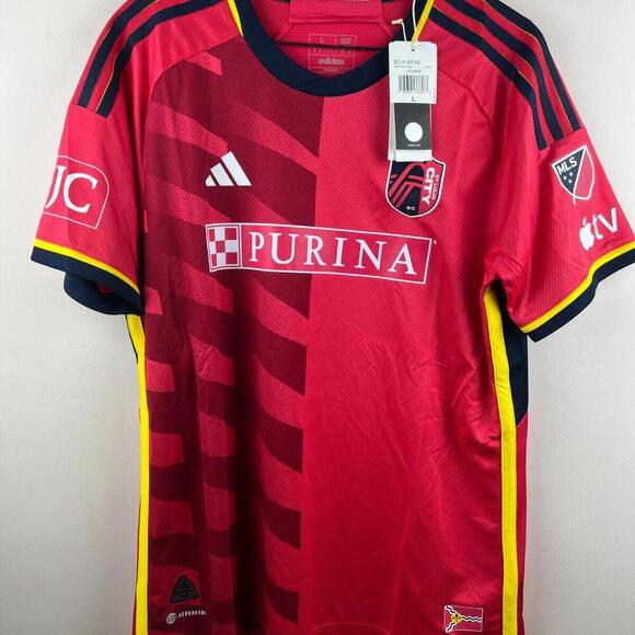 MLS St. Louis City SC Adidas 2023 CITY Kit AUTHENTIC Red Jersey Mens LARGE NWT - Picture 1 of 9